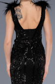 Abendkleid im Meerjungfrau-Stil Lang Schwarz ABU3669