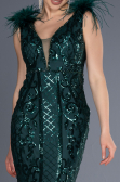 Abendkleid im Meerjungfrau-Stil Lang Smaragdgrün ABU3669