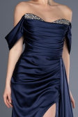 Abendkleid Lang Satin Marineblau ABU2661