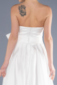 Abendkleid Lang Satin Weiß ABU3674