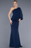Abendkleid Lang Chiffon Marineblau ABU3677