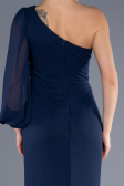 Abendkleid Lang Chiffon Marineblau ABU3677