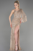 Abendkleid im Meerjungfrau-Stil Lang Gold ABU3667