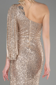 Abendkleid im Meerjungfrau-Stil Lang Gold ABU3667