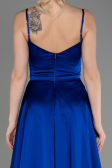 Sächsischblau Abendkleid Satin Lang ABU1601