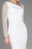 Abendkleid Lang Weiß ABU3712