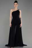 Partykleid Lang Chiffon Schwarz ABT116