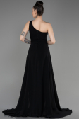 Partykleid Lang Chiffon Schwarz ABT116
