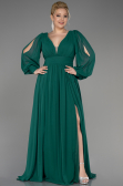 Kleider in Großen Größen Lang Chiffon Smaragdgrün ABU1988