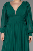 Kleider in Großen Größen Lang Chiffon Smaragdgrün ABU1988