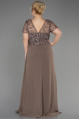 Verlobungskleid In Übergröße Lang Chiffon Cappuccino ABU3731