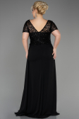 Verlobungskleid In Übergröße Lang Chiffon Schwarz ABU3731