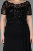 Verlobungskleid In Übergröße Lang Chiffon Schwarz ABU3731