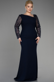 Brautkleid In Übergröße Lang Marineblau ABU3713