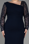 Brautkleid In Übergröße Lang Marineblau ABU3713