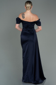 Verlobungskleid Satin Lang Marineblau ABU1606