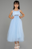 Eisblau Abendkleid Für Kinder Lang ABU3031