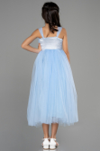 Eisblau Abendkleid Für Kinder Lang ABU3031