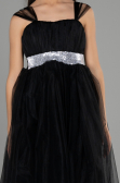 Schwarz Abendkleid Für Kinder Lang ABU3031