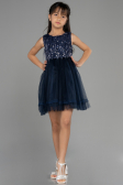 Abendkleid für Kinder Kurz Marineblau ABK1973