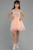 Abendkleid für Kinder Kurz Lachs ABK1973