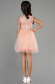Abendkleid für Kinder Kurz Lachs ABK1973