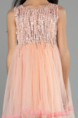 Abendkleid für Kinder Kurz Lachs ABK1973