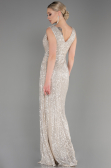 Abendkleid Lang Schuppig Nerzbraun ABU3201