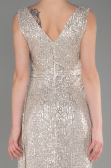 Abendkleid Lang Schuppig Nerzbraun ABU3201