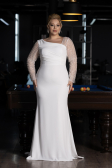 Brautkleid In Übergröße Lang Weiß ABU3713