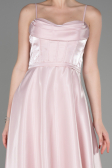 Abendkleid Midi Satin Puder ABK2011