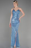 Abendkleid im Meerjungfrau-Stil Lang Indigo ABU3768