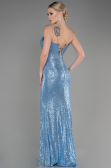 Abendkleid im Meerjungfrau-Stil Lang Indigo ABU3768