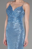 Abendkleid im Meerjungfrau-Stil Lang Indigo ABU3768