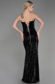 Abendkleid im Meerjungfrau-Stil Lang Schwarz ABU3768