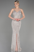 Abendkleid im Meerjungfrau-Stil Lang Nerzbraun ABU3768