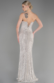 Abendkleid im Meerjungfrau-Stil Lang Nerzbraun ABU3768