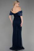 Abendkleid im Meerjungfrau-Stil Lang File Marineblau ABU3769