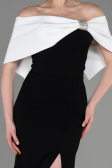 Abendkleid Lang Schwarz-Weiß ABU3775