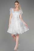 Abendkleid Kurz Weiß ABK2001