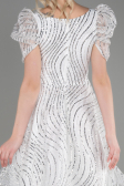 Abendkleid Kurz Weiß ABK2001