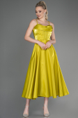 Abendkleid Midi Satin Pistaziengrün ABK2011