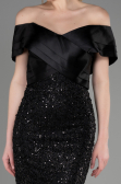 Abendkleid im Meerjungfrau-Stil Lang Schwarz ABU3770