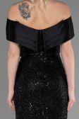Abendkleid im Meerjungfrau-Stil Lang Schwarz ABU3770