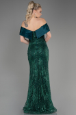 Abendkleid im Meerjungfrau-Stil Lang Smaragdgrün ABU3770