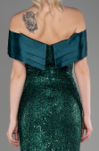 Abendkleid im Meerjungfrau-Stil Lang Smaragdgrün ABU3770