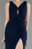 Abendkleid im Meerjungfrau-Stil Lang Marineblau ABU3782