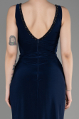 Abendkleid im Meerjungfrau-Stil Lang Marineblau ABU3782