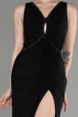 Abendkleid im Meerjungfrau-Stil Lang Schwarz ABU3782