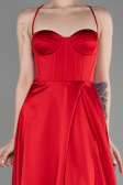 Abschlusskleid Lang Satin Rot ABU3809